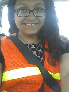 #ootd: bright orange construction vests. It's the new summer intern look. 